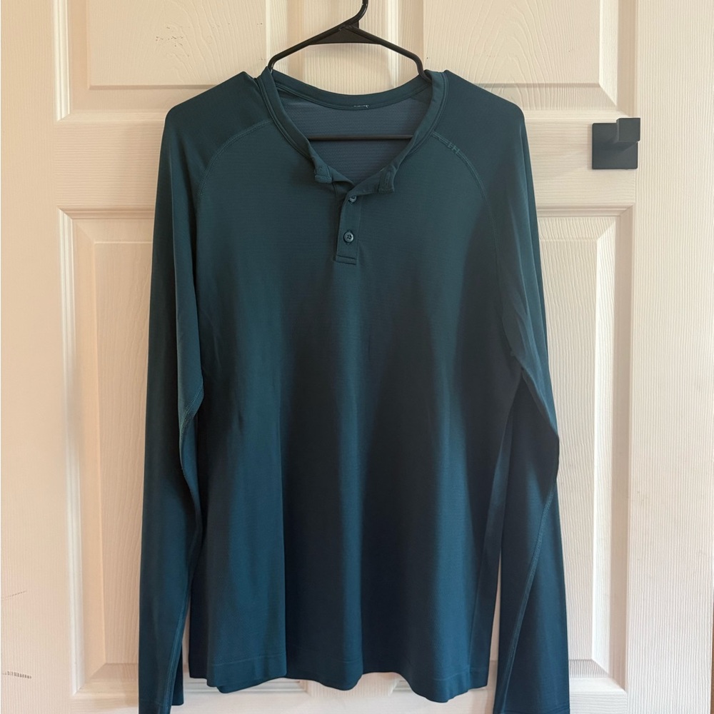 lululemon athletica Men's Casual Button Down Shirt - Dark Green